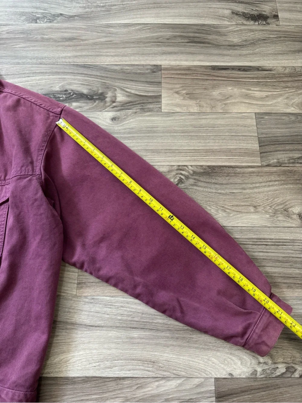 Vintage Overdyed Burgundy Purple Denim Trucker Jacket 100% Cotton Size L/XL
